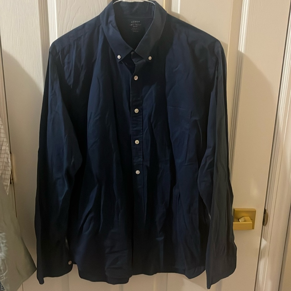J Crew Mens size large. Navy button down shirt